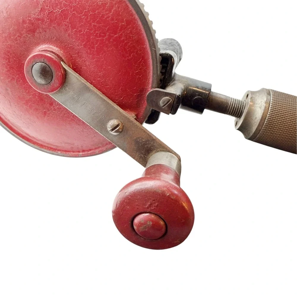 Vintage Craftsman Hand Crank Breast Drill Eggbeater Drill Woodworking Tool USA